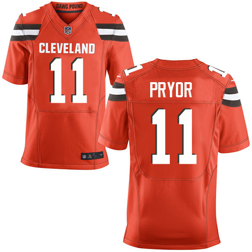 Men's Elite Terrelle Pryor Nike Jersey Orange Alternate - #11 NFL Cleveland Browns